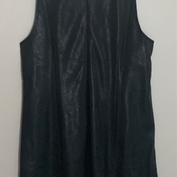 NWT J.Crew Black Faux Leather Shift Dress – Size 10 - Picture 3 of 5